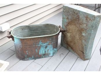 Rochester Copper Pot And Copper Tray