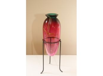 Colorful Art Glass Vase New Hampshire Artist
