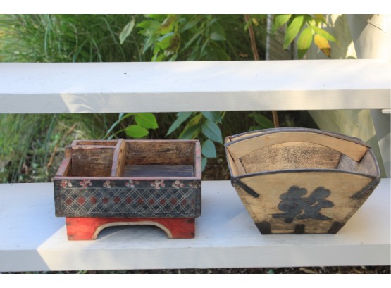 Decorative Wood Box & Basket