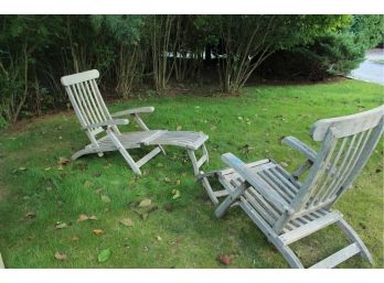 Pair Of Teak Chaise Lounges