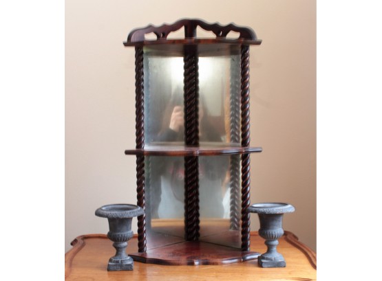 Vintage Corner Shelf & Miniature Urns