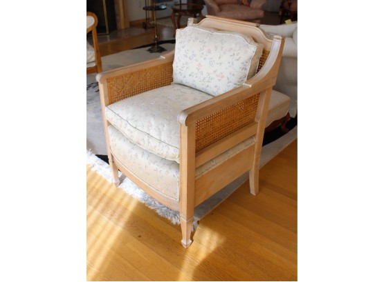 Accent Armchair With Caning And Beautifully Upholstery
