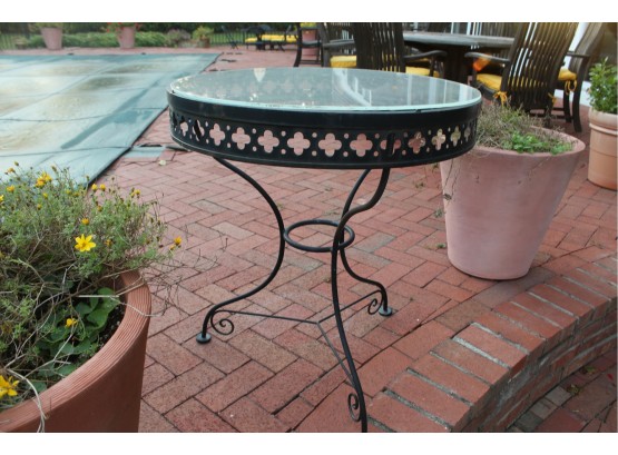 Decorative Metal & Lucite Outdoor Table