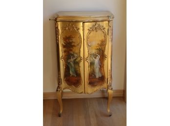 Antique French Hand Painted Sheet Music Cabinet