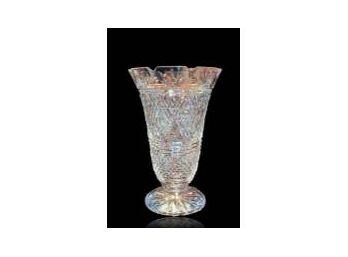 Signed Waterford Cut Crystal Vase