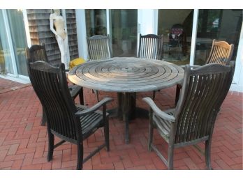 Alexander Rose Teak Outdoor Dining Set  ( One Of 2 Sets Available In Different Lots)