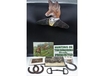 10 Piece Lot Of Horse & Hunting Items