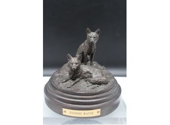 Marilyn Newmark Signed Bronze Fox Sculpture- 1970