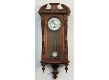 Antique Wall Clock With Wood Case