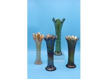 Carnival Glass Bud Vases