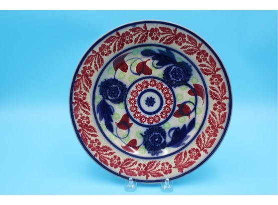 Antique Flow Blue Decorative Plate