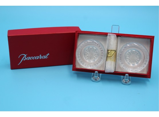 New Baccarat Salt Cellars With Spoons   Box  Nice Gift