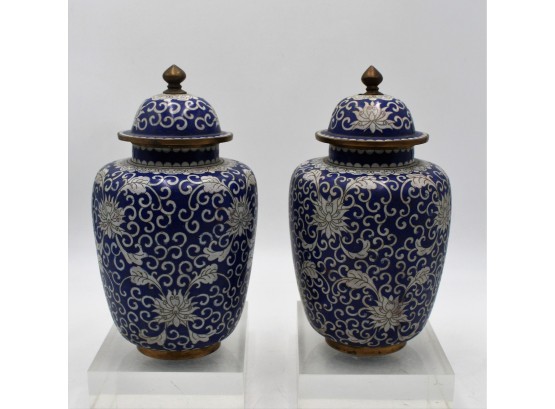 Pair Of Antique Cloisonne Vases