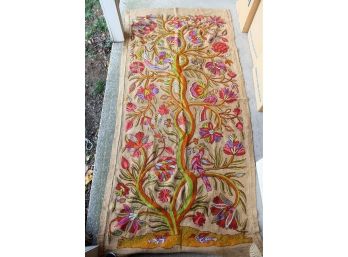 Magnificent Crewelwork On Burlap                         Lot A