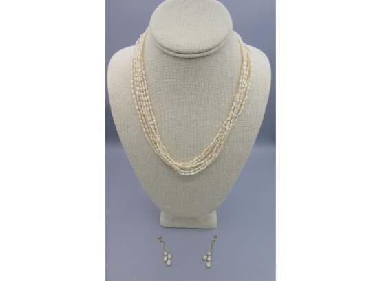 Freshwater Pearls Necklace & Earrings Set*Shippable*