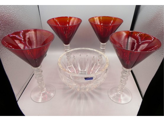 Waterford Bowl & Martini Glasses