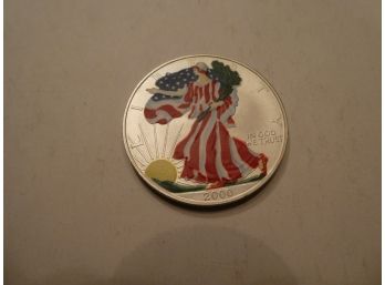 1 Ounce Fine Silver Colorized Liberty One Dollar Coin Uncirculated