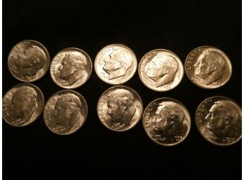 TEN 1953-P Silver Dimes Like New -Collection B