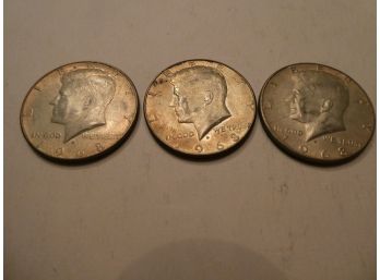 Three 1968 Half Dollar Kennedy Coins