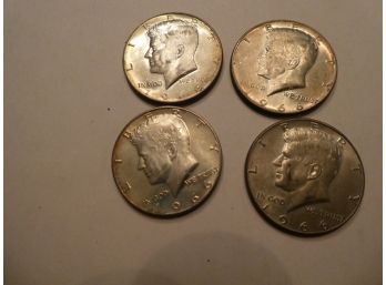 4 - Half Dollar Kennedy Coins 1966