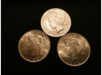 Three 1922- P Silver Morgan Dollar Coins