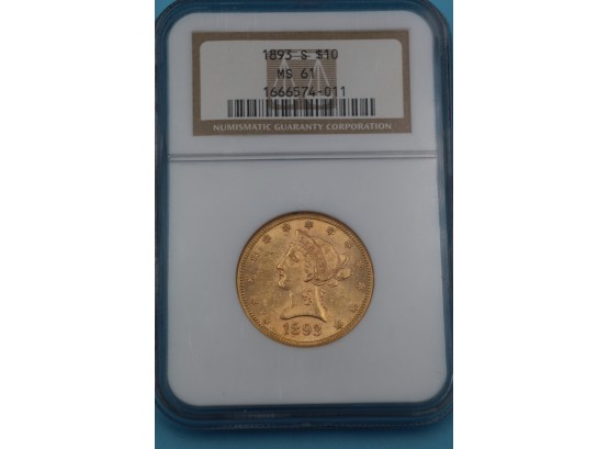1893 S GOLD   MS61 $10 Liberty Head Variant