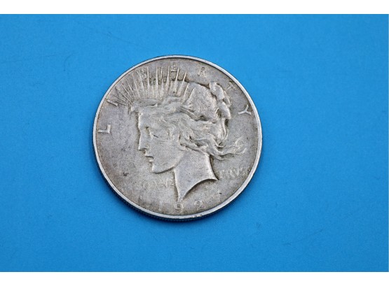 1927 D Mint Mark Silver Peace Dollar