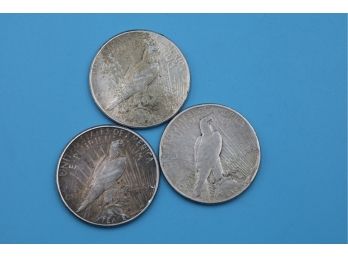 Three 1926 S Mint Marks Silver Peace Dollars