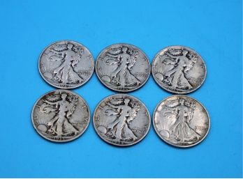 Six - Silver Walking Liberty Coins