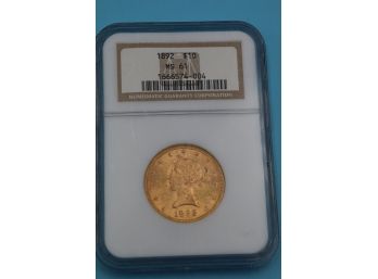 1892 GOLD MS 61 $10 Liberty Head Variant