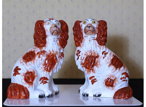 Pair Of Antique Staffordshire Dogs - Shippable