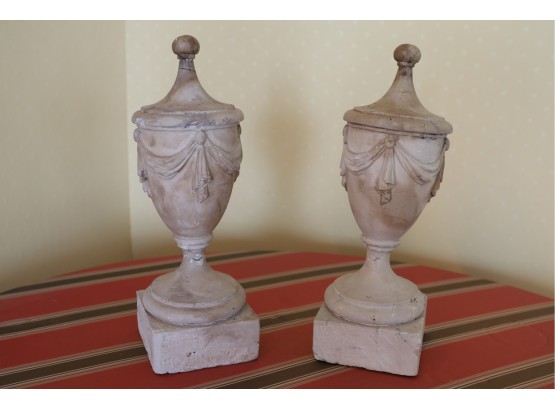 Pair Of Antique Adam-style Urns - Shippable