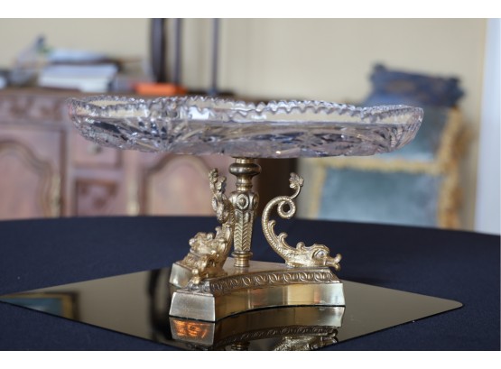 Crystal & Brass Compote - Shippable