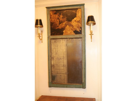 Antique French Trumeau Mirror/Painting. 18th/19th C