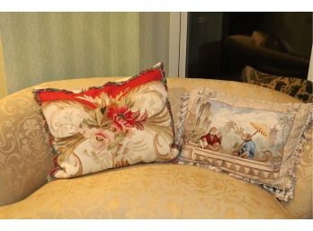 Pair Of Needlepoint Pillows - Lot 2   Shippable