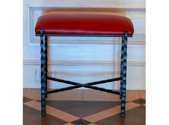 Leather & Iron Small Bench