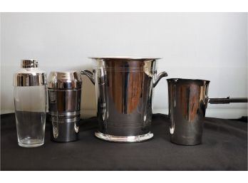 Silver Plate Ice Bucket & Mixers - Shippable
