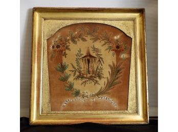 Antique Velvet Chairback Painting From Mrs. H.O. Havemeyer Personal Collection -shippable
