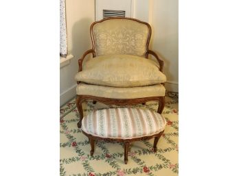Louis XV Provincial Style Armchair & Footrest