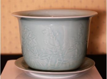 Asian Celadon Flower Pot - Shippable