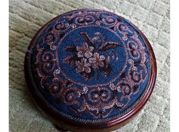 Antique Needlepoint Footstool #2 -shippable