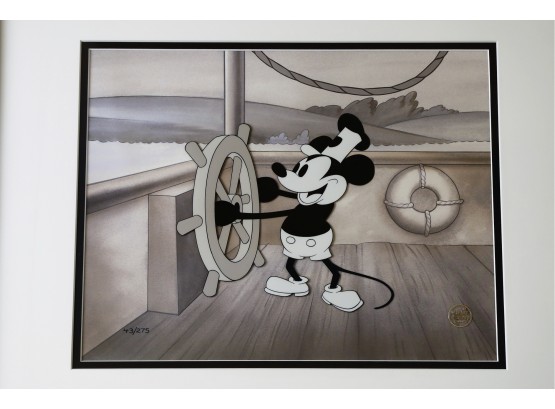 Extremely RARE! HAND INKED & HAND PAINTED BY A DISNEY INKER - Steamboat Willie Cel