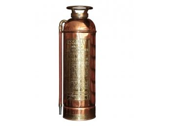 Antique Essanay Copper & Brass Fire Extinguisher