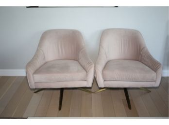 Pair Of Pleated Swivel Chairs-ask About Our Local Movers