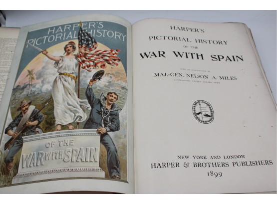 Circa 1899 Harper's Pictorial History Of The War With Spain -shippable Great Art