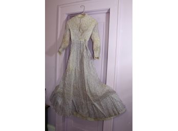 Beautiful 19th C. Lavender & White Dress- Shippable