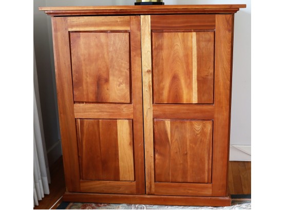 Beautifully Handmade Cherry Wood Cabinet Featuring Sliding Doors