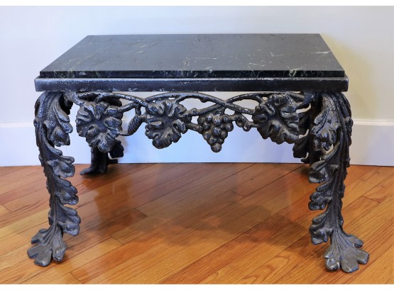 Timeless Antique Cast Iron And Marble Top Table