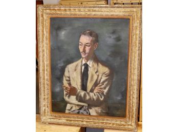 Oil Portrait Of Julius Monk In Large Hand-carved Picture Frame By Josh Coldwell