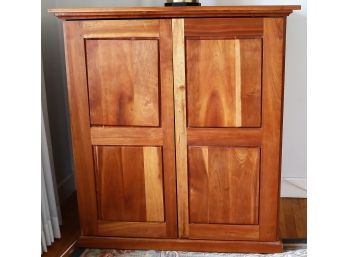 Beautifully Handmade Cherry Wood Cabinet Featuring Sliding Doors